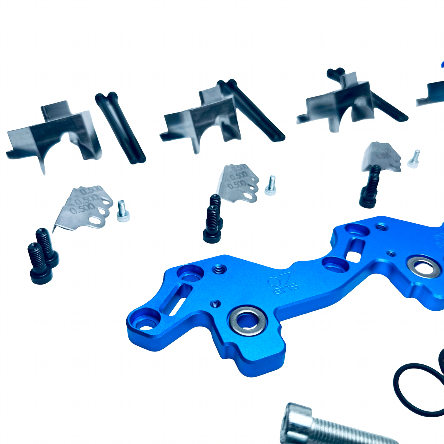 Original 07eins 16V PDE-Brücke Komplett-Set für 2.0 TDI 16V mit Bosch-PDEs: 16V PDE-Brücke, Montage-Set & 4× verstärkte VITON-Dichtungen.