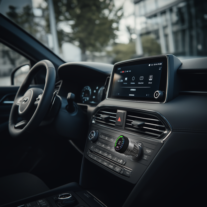 OILMETRIC Monitoring de l'huile Plug & Play avec écran tactile pour la prise de bord : argent titane dans l'habitacle