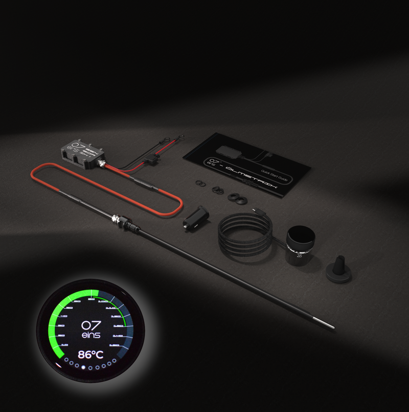 OILMETRIC Öl-Monitoring D2 avec clip grille de ventilation en argent titane : Contenu de l'emballage