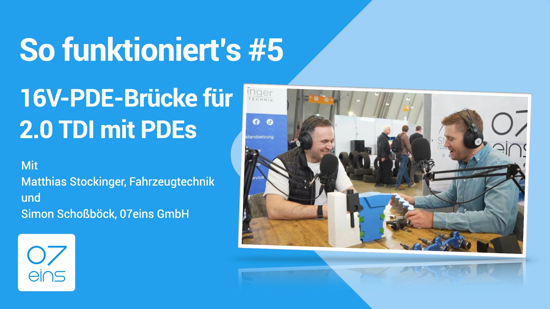 16V PDE-Brücke: Auch bei doppelt verschraubten BOSCH-PDEs kann es zu Bewegungen, Einlaufspuren und Problemen kommen. Das kann sich schleichend entwickeln und im Alltag zunächst unauffällig bleiben. Genau deshalb war für viele betroffene 16V-TDI-Motoren bisher keine echte PDE-Lösung verfügbar.

Mit der 16V-PDE-Brücke hat 07eins dafür eine eigene, neu entwickelte Lösung geschaffen:
▶️ speziell für 16V TDI-Motoren mit doppelt verschraubten BOSCH-PDEs
▶️ nicht geeignet für Siemens-Injektoren/PDEs